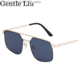 Sunglasses Extra large square sunglasses for mens big 2024 luxury brand designer retro punk sunglasses for mens retro glasses Q240425