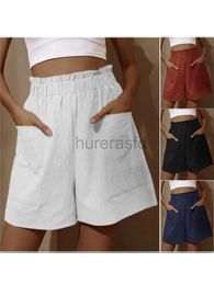 Women's Shorts Summer new loose large size casual shorts womens solid Colour high waist casual pants wide leg pants d240426