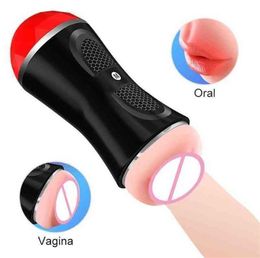 Nxy Sex Masturbators Men Double Head Male Masturbation Cup Sucking Aeroplane Real Deepthroat and Mouth Vagina Massager Toys 12082398828482