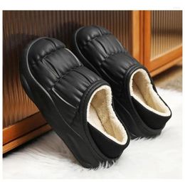 Slippers Men Home Cotton Shoes Outdoor Plush Women Couple Style Warm Waterproof Non-slip Winter Soft Light Casual Fashion