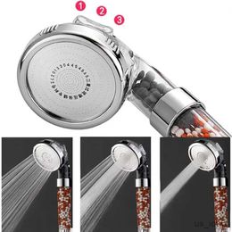 Bathroom Shower Heads Zhangji 3 Functions High Pressure SPA Shower Head Water Saving Handheld Rainfall Bathroom Accessory Anion Philtre Shower