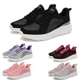 Free Shipping Men Women Running Shoes Low Mesh Lace-Up Breathable Black Pink Purple Grey Mens Trainers Sport Sneakers GAI