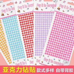 Tattoo Transfer DIY Handmade Pearl Acrylic Diamond Crystal Stickers Nail Face Makeup Stickers Mobile Phone Computer Teacups Decorative Stickers 240426