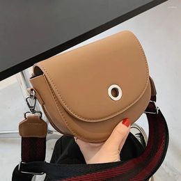 Shoulder Bags Solid Colour Fashion Crossbody For Women 2024 Designer Ladies Saddle Pu Leather Travel Bag