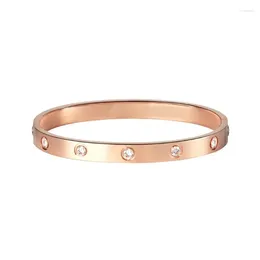 Bangle Fashion Simple Bracelets Woman Golden Love Crystal Wedding Feminina Luxury Jewellery Gifts