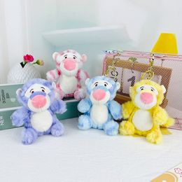 Cute cartoon little tiger plush toy keychain pendant grabbing machine doll wholesale backpack pendant doll gifts