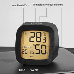 Desk Table Clocks Digital Alarm Clock Temperature Humidity Calendar Week Display With Backlight Electronic Desktop Clock 12/24H LED Alarm Clock