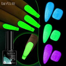 Nail Polish LILYCUTE 7ml Luminous Cat Magnetic Gel Nail Polish Nail Art Halloween Glow-in-dark Semi Permanent UV Gel Soak Off Polish Varnish Y240425