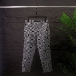 24SS Erkek İlkbahar ve Yaz Yeni Moda Erkekler Elbise Pantolon Sayacı İş Gündelik İnce Takım Pantolon Ekose Mektup Desen Pantolon #A7