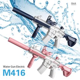 M416 Charge Water Gun Electric High Capacity Pistol Shooting Toy Fully Automatic Summer Beach Toy Childrens Boys and Girl Gift 240420