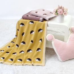 Blankets Baby Blanket Cotton Knitted Born Girl Boy Stroller Swaddling 100 80CM Cute Hedgehog Infant Kids Bedding Crib Plaid Quilts