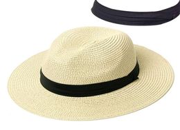 Summer Hat Women Panama Straw Hat Fedora Beach Vacation Wide Brim Visor Casual Summer Sun Hats for Women259O4379931