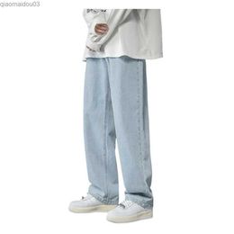 Men's Jeans Mens straight leg jeans wide leg casual mens Trousers mens wide leg denim pants hip-hop style pocket jeans suitable for springL2404