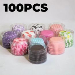 Moulds 100PCS Cupcake Paper Cups Muffin Cupcake Liner Baking Muffin Box Cup Tray Wedding Party Wrapper Paper Birthday Party Decor