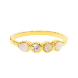 Wedding Rings Beautiful Cute Simple Gold Colour Ring White Fire Opals Inlaid CZ Finger For Dainty Women Delicate Jewellery High Quali8647246