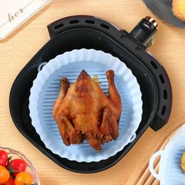 new 18cm Air Fryers Oven Baking Tray Fried Pizza Chicken Basket Mat Airfryer Silicone Pot Round Replacemen Grill Pan Accessories for Air