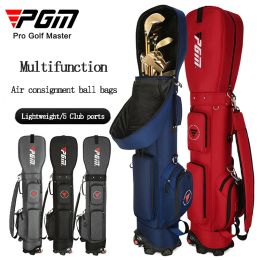 Bags Lightweight Pgm Golf Nylon Ball Bag Men Women Air Checked Ball Bag Silent Wheel Club Bag