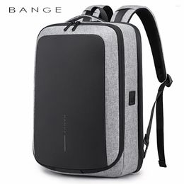 Backpack BANGE Arrival Fashion Men 15"Laptop USB Recharge Technology Backpacks Anti-theft Waterproof Travel