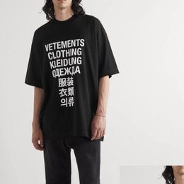 Men'S T-Shirts Mens Good Quality Vetements Fashion Shirts Men 1 Seven Languages Vintage Women T Shirt Oversized Tee Clothing 230131 Dr Dhoyg