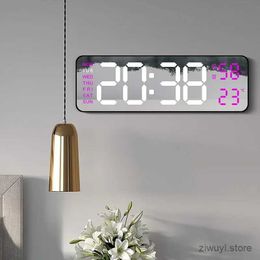 Desk Table Clocks Digital Wall Clock Large LED Alarm Clocks Date Week Temperature Dual Alarms Display Clock Brightness Adjustment Home Decoration