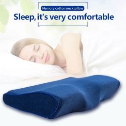 Pillow Orthopedic Memory Foam Pillow 60x34cm Slow Rebound Soft Memory Slepping Pillows Butterfly Shaped Relax The Cervical For Adult