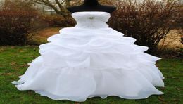 Big Crystal Sequins Bridal Gowns Strapless Floor Length Sweep Train Dress Organza Ball Gown Wedding Dresses BH9495990852