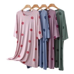 Women Modal Loose Casual Dresses Plus Size Round Neck Pyjamas Comfort Soft Loungewear 2024 Summer Spring Fashion New Small Home Midi Dresses