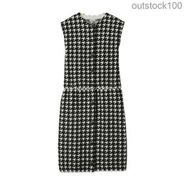 Original 1to1 Buurberlyes Designer Clothes Round Neck Sleeveless Dress 80819911 High Quality Plaid Dress with Original Logo