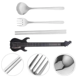 Dinnerware Sets Fork Spoon Chopsticks Travel Guitarra Stainless Steel Silverware Forks Spoons Only