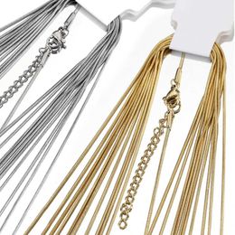 Strands 10 pieces of 5 stainless steel snake chain necklaces discovered for DIY jewelry making wholesale of pendant chains lobster clasps 240424