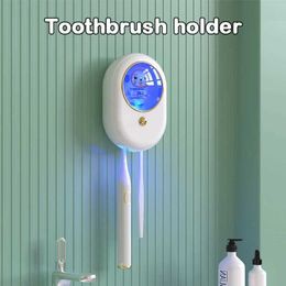 Toothbrush Holders Non perforated wall mounted electric toothbrush holder for storing toothbrush hooks bathroom accessories set organizer for home use 240426
