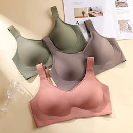 Bras Beautiful Back Large Size Soft Support Push-up Bra For Women Seamless One-piece Wire-free Adjustable Sports Thin