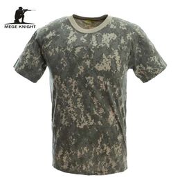 Tactical T-shirts MEGE military camouflage breathable battle T-shirt mens summer cotton T-shirt army camouflage camp T-shirt 240426