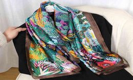 Sarongs 2022 Luxury New Brand Designer Silk Scarf Female Foulard Bandana Long Shawls Wraps Spring Neck Scarves Pashmina Lady Hijab7514784