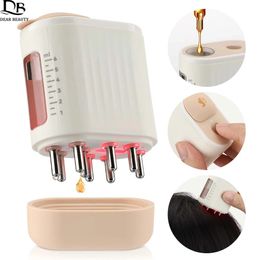 EMS Microcurrent Electric Scalp Massager Brush Vibration Red Light Therapy Head Massage Comb Hair Growth Oil Liquid Applicator 240416