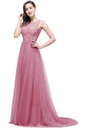Runway Dresses Dusty Rose Women Chiffon Long Evening Dresses With Appliques Elegant Lace Tulle Formal Wedding Party Prom Gowns Robe De Soir Y240426