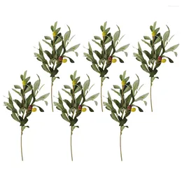 Decorative Flowers 6 Pcs Household Artificial Olive Branch Upholstery Trim Plastic Flower Arrangement Decor