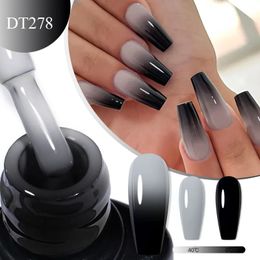 7ml Thermal Gel Nail Polish 3 Layers Temperature Colour Changing Winter Grey Semi Permanent Soak Off UV LED Art Varnish 240425