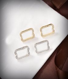 Silver Stud Earrings Designer For Women Jewelry Big Letters Diamonds Earring Fashion Dangle Earring Party Mens Studs Gold Hoops Wi8980430
