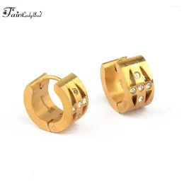 Hoop Earrings Luxury Rhinestone Gold Color Cross For Women 2024 Trendy High Quality Geometric Jewelry Party Gift