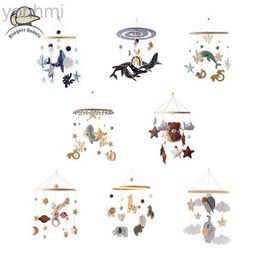 Mobiles# Baby 0-12 Months Wooden Bed Bell Bracket Mobile Hanging Rattles Toy Hanger Baby Crib Mobile Bed Bell Wood Toy Holder Arm Bracket d240426