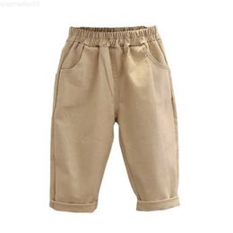 Trousers New Spring and Autumn Baby Girl Clothing Childrens Boys Fashion Solid Colour Pants Childrens Casual Clothing Baby Trousers Childrens SweatshirtL2404