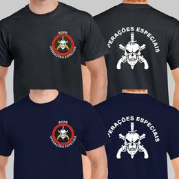 Tactical T-shirts BOPE Military Special Forces Tactical Unit Brazil Operacoes Especiais Mens T-shirt 240426