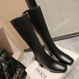 Boots Platform Woman And Knee Fashion Concise Casual Genuine Leather Zipper Shoes Autumn Winter Add 22-26.5 Cm