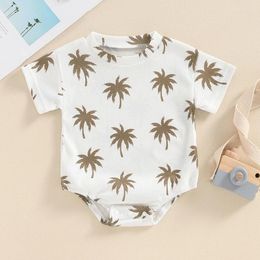 Clothing Sets Baby Boy Romper Short Sleeve Crew Neck Tree Print Bodysuit Summer Clothes For Girls Boys