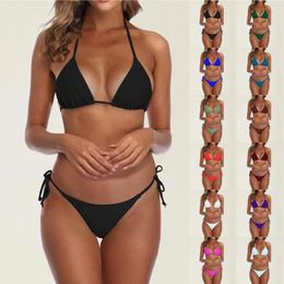 Women's Swimwear Woman Bathing Suit Shorts Bikini Swimsuit For Women Black Brazilian String Bikinis Triangle Top Skirt Set