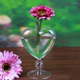 Vases Heart Glass Flower Pot Desktop Standing Vase Planter Container Home Decoration Wedding Party Decor