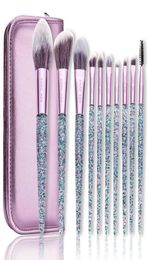 Makeup Brushes Purple Set KEN 10Pcs Foundation Blush Brush Blending Eyeshadow Make Up3827686