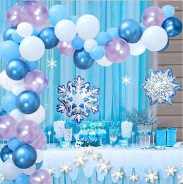 Party Decoration Ice Christmas Theme Balloon Garland Cartoon Snowflake Latex Balloons Arch Kit For Baby Shower Decor Globos