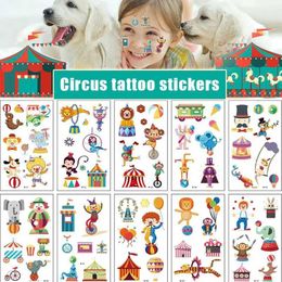 Tattoo Transfer 10 Pack Fake Tattoo Stickers Cartoon Temporary Tattoos Kids Arm Tattoos for Kids Circus Acrobatics Fun Party Tattoo Stickers 240426